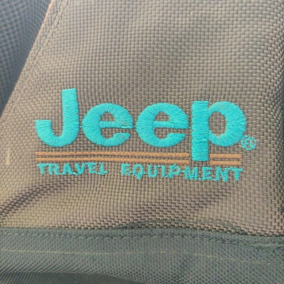 Jeep Bags Vintage Jeep Duffle Bag Green Tan Zip Closure Adjustable